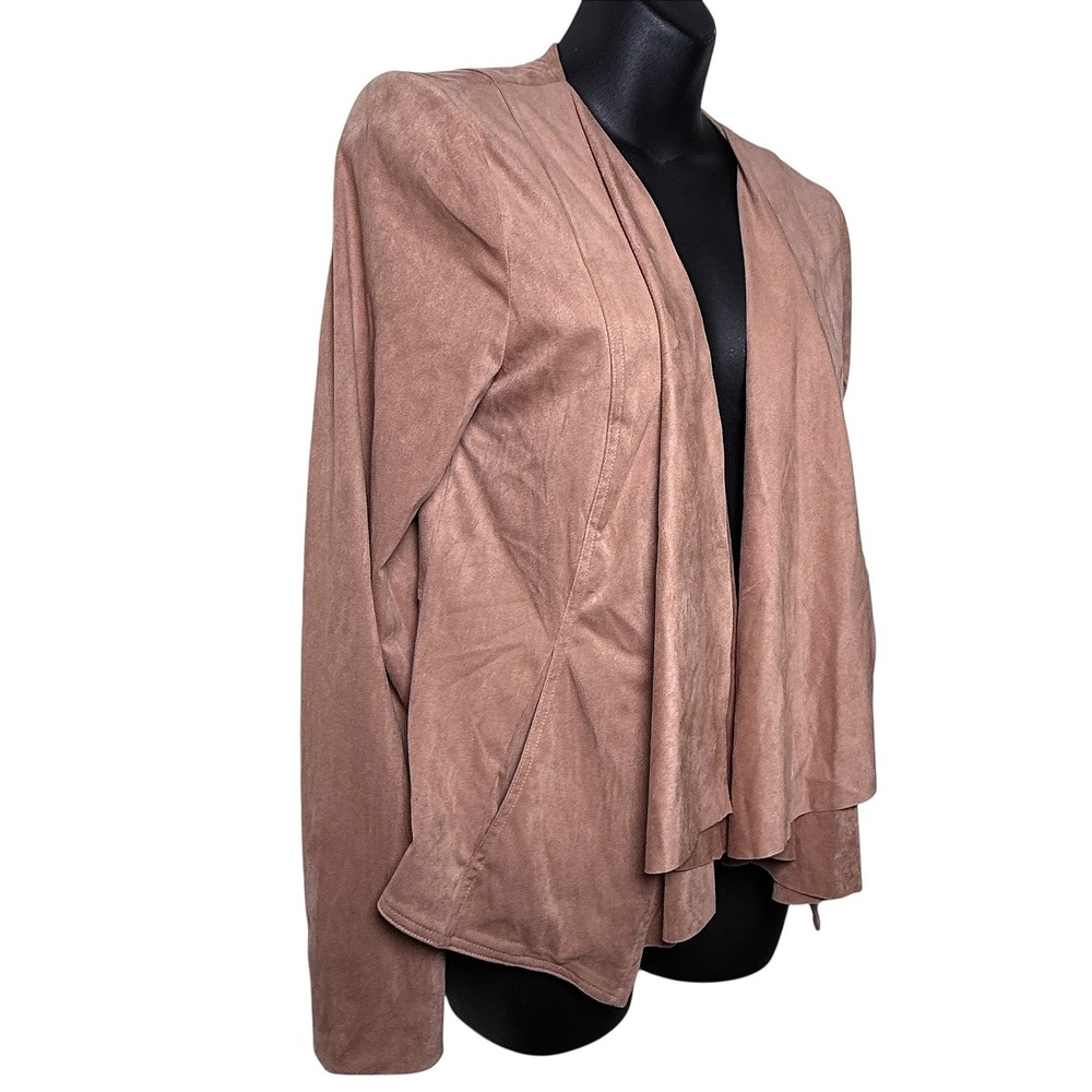 Hutch Women's Pink Suede Drape Front Waterfall Cardigan Jacket Size Small - Picture 5 of 15